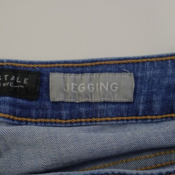 Aeropostale Jeggings Blue Jeans 8 Short 30/26 Mid‎ Rise Stone Wash Whiskering - Picture 10 of 13